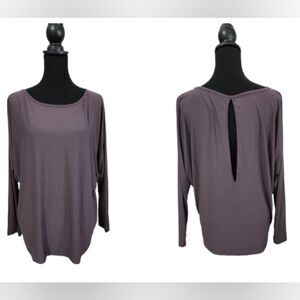 VINCE Long Sleeve Top with Slit Detail in Back